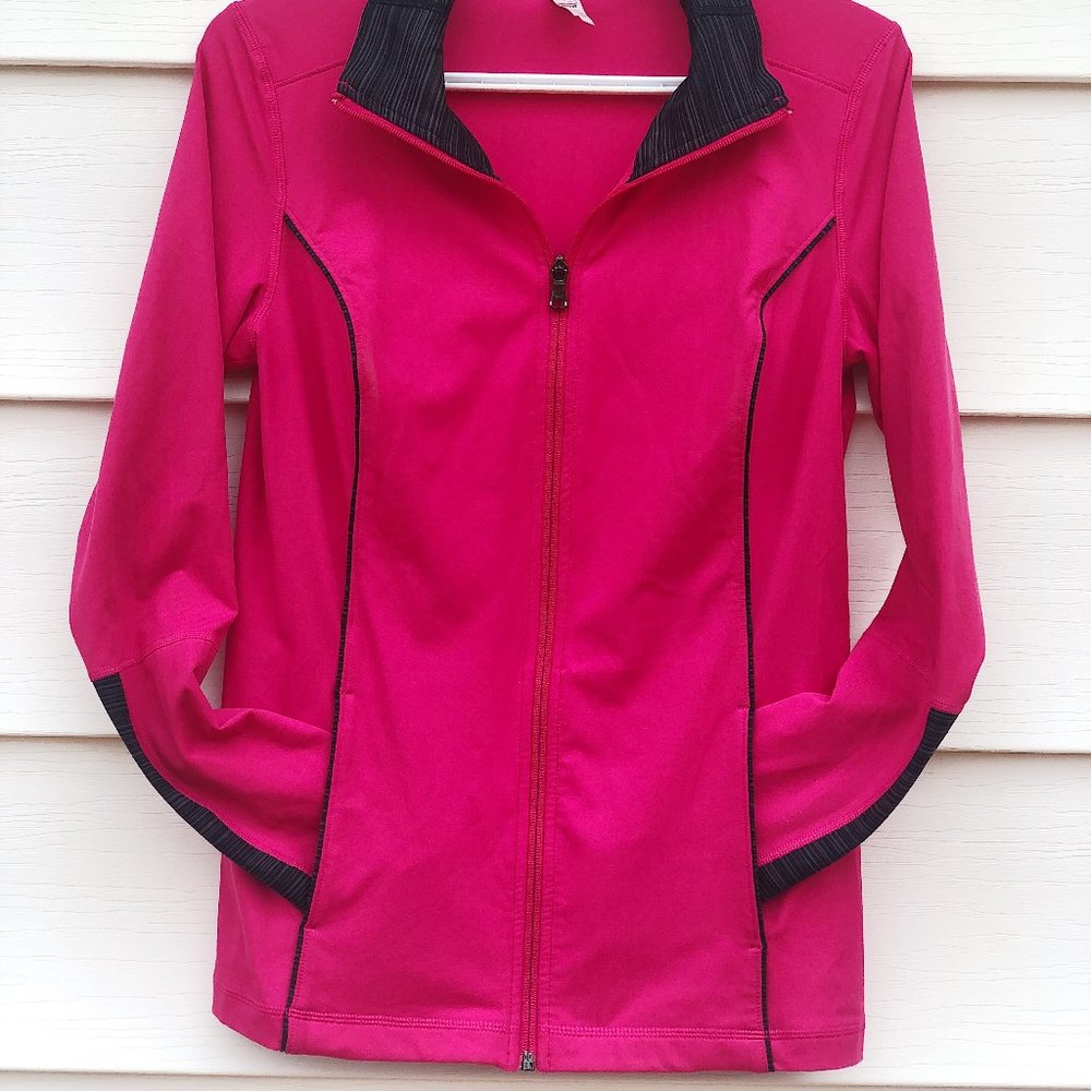 Under Armour pink & grey zip-up sweatshirt